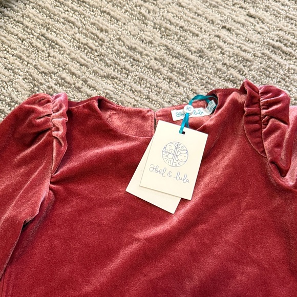 Velvet Long Sleeve Kids Tee - Red - Picture 4 of 7